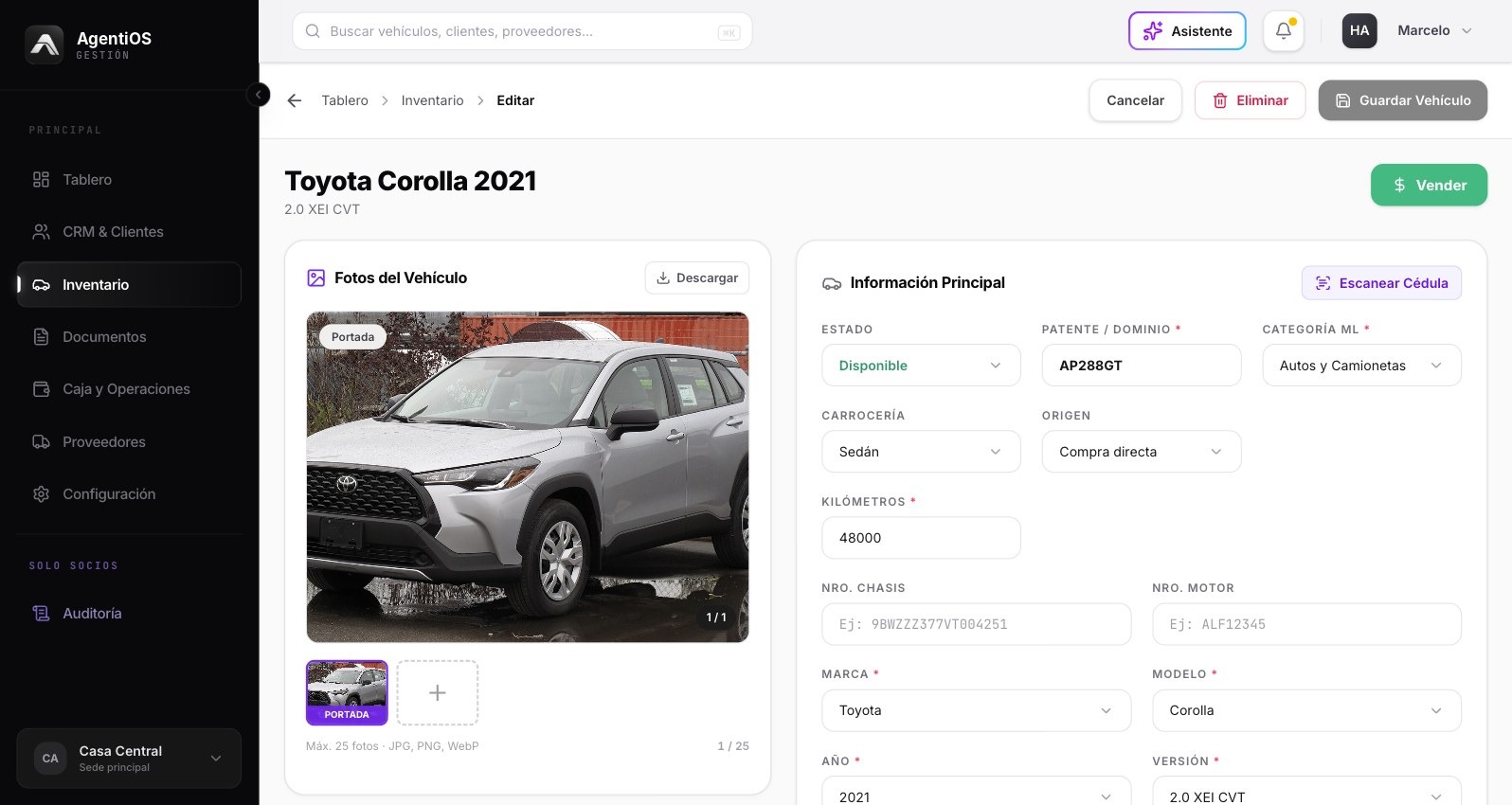 Ficha del Toyota Corolla